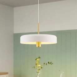 Lucande Filoreta Pendellampe, 45 Cm, Weiß