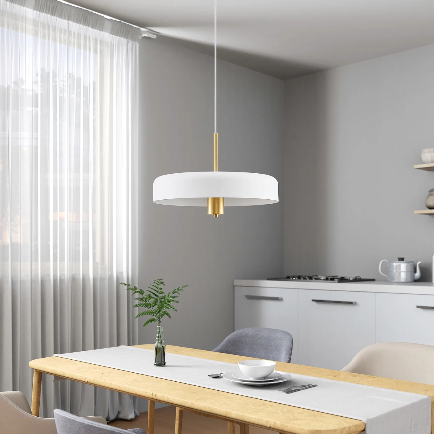 Lucande Filoreta Pendellampe, 45 Cm, Weiß – Bild 4