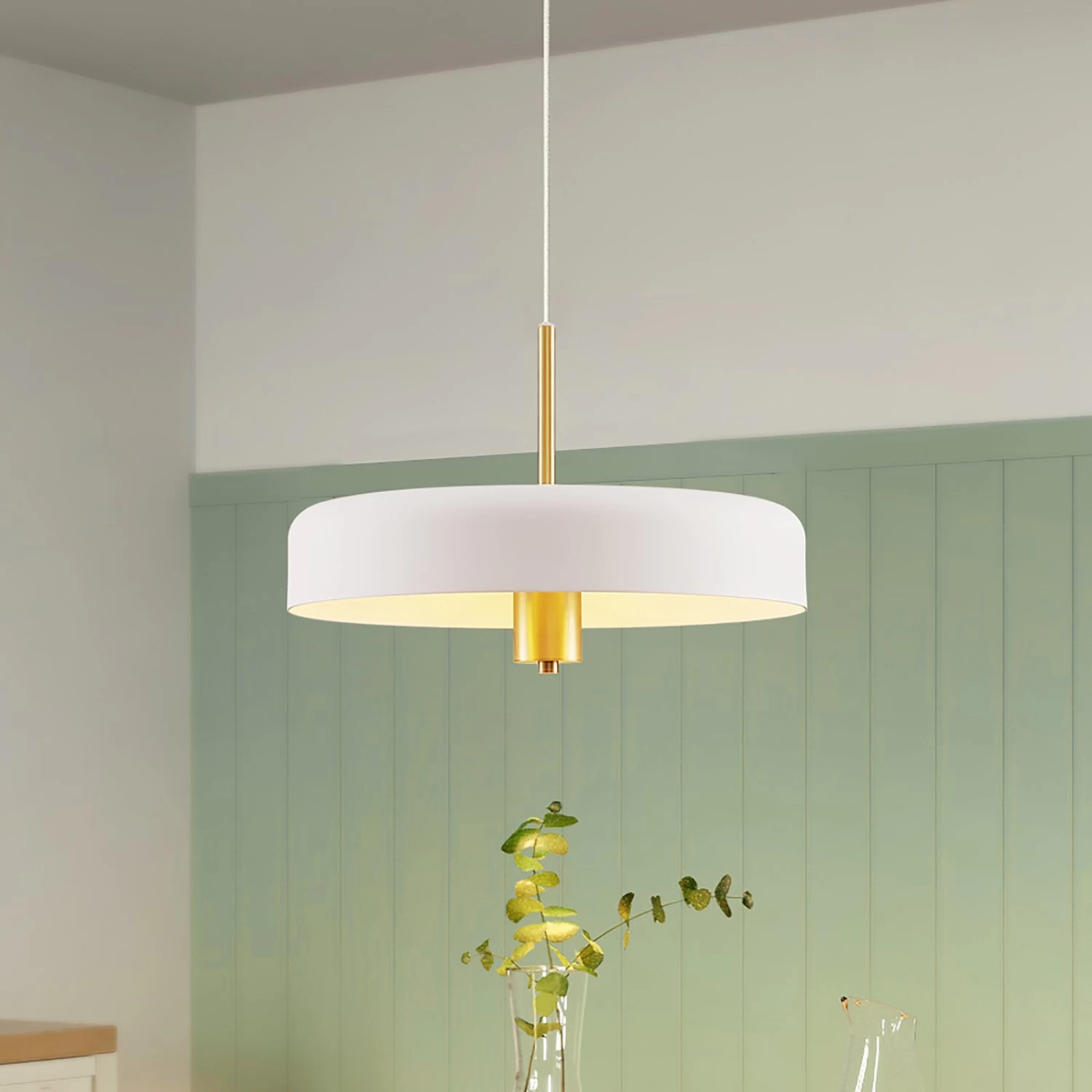 Lucande Filoreta Pendellampe, 45 Cm, Weiß