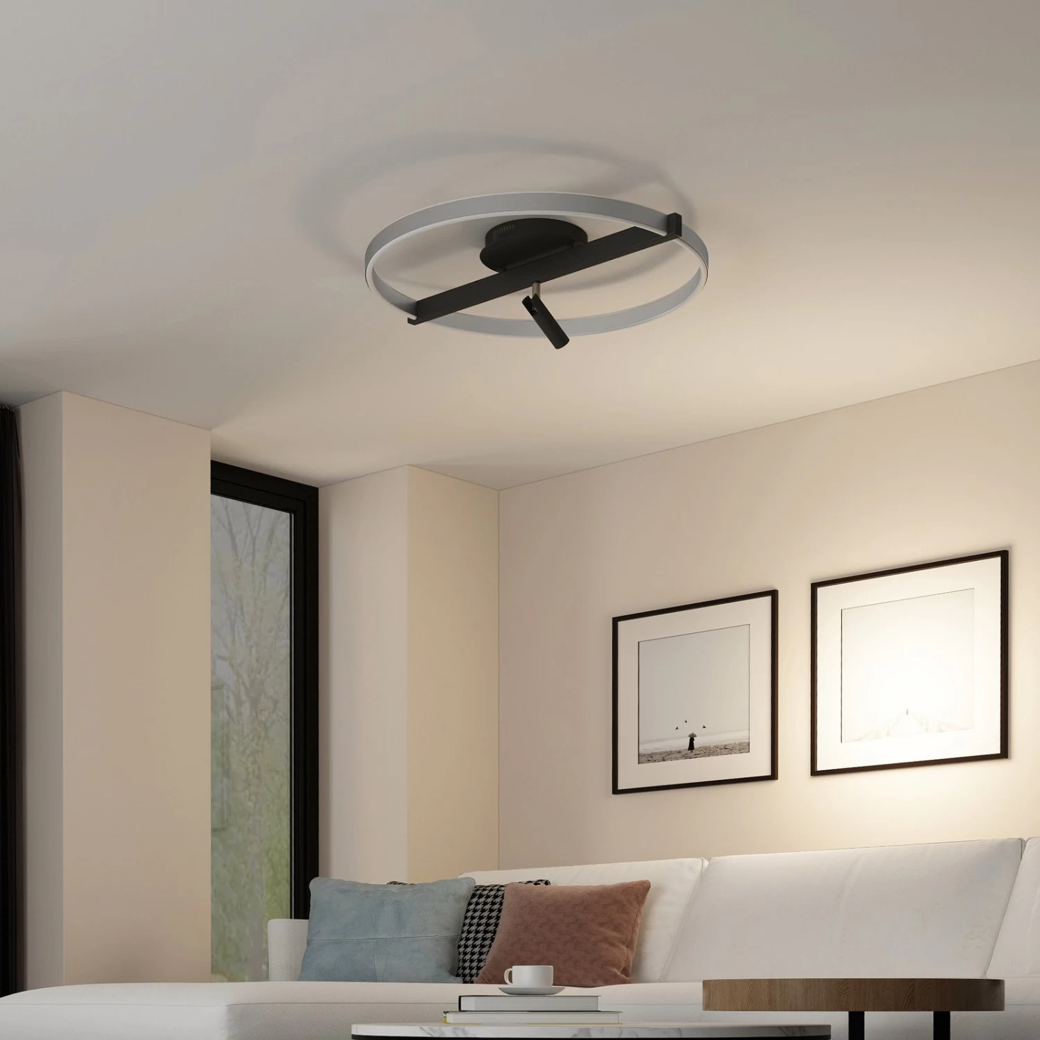 Lucande Matwei LED-Deckenlampe Ringförmig, Nickel – Bild 3