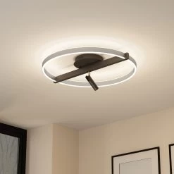 Lucande Matwei LED-Deckenlampe Ringförmig, Nickel
