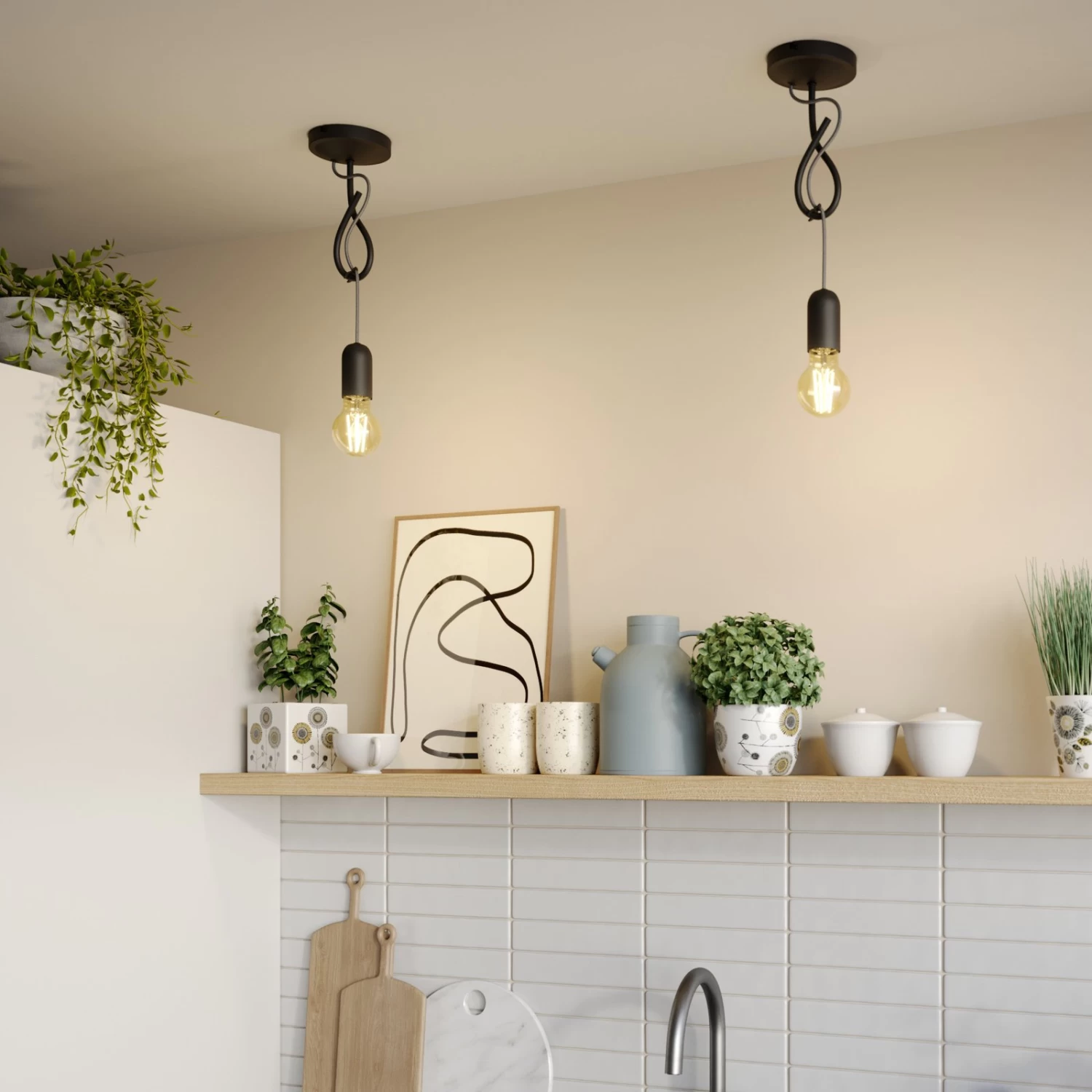 Lucande Jorna HĂ€ngeleuchte, Einflammig, Kabel Grau â Bild 2