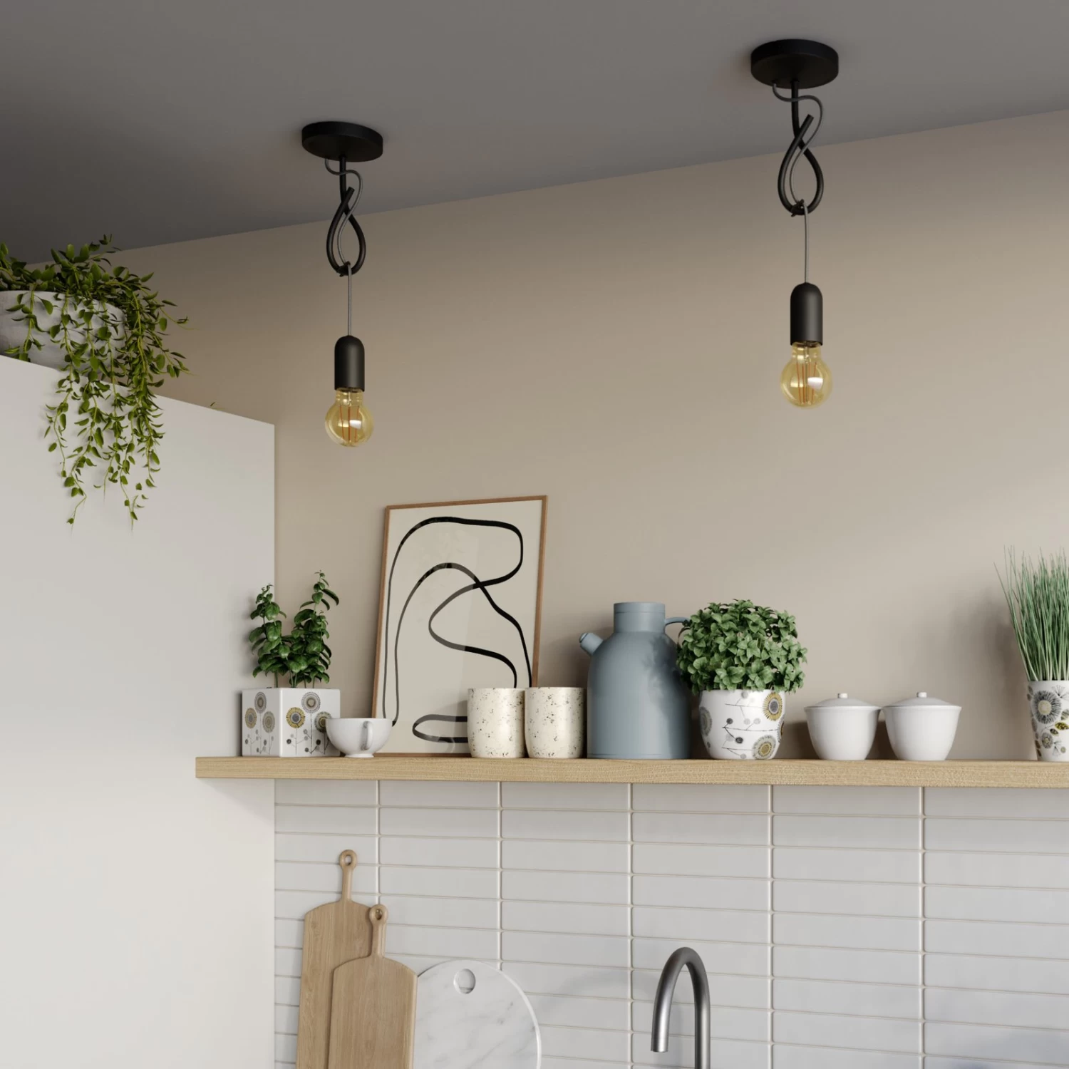 Lucande Jorna HĂ€ngeleuchte, Einflammig, Kabel Grau â Bild 3