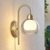 Lucande Mylah Wandleuchte Mit Glasschirm, Messing