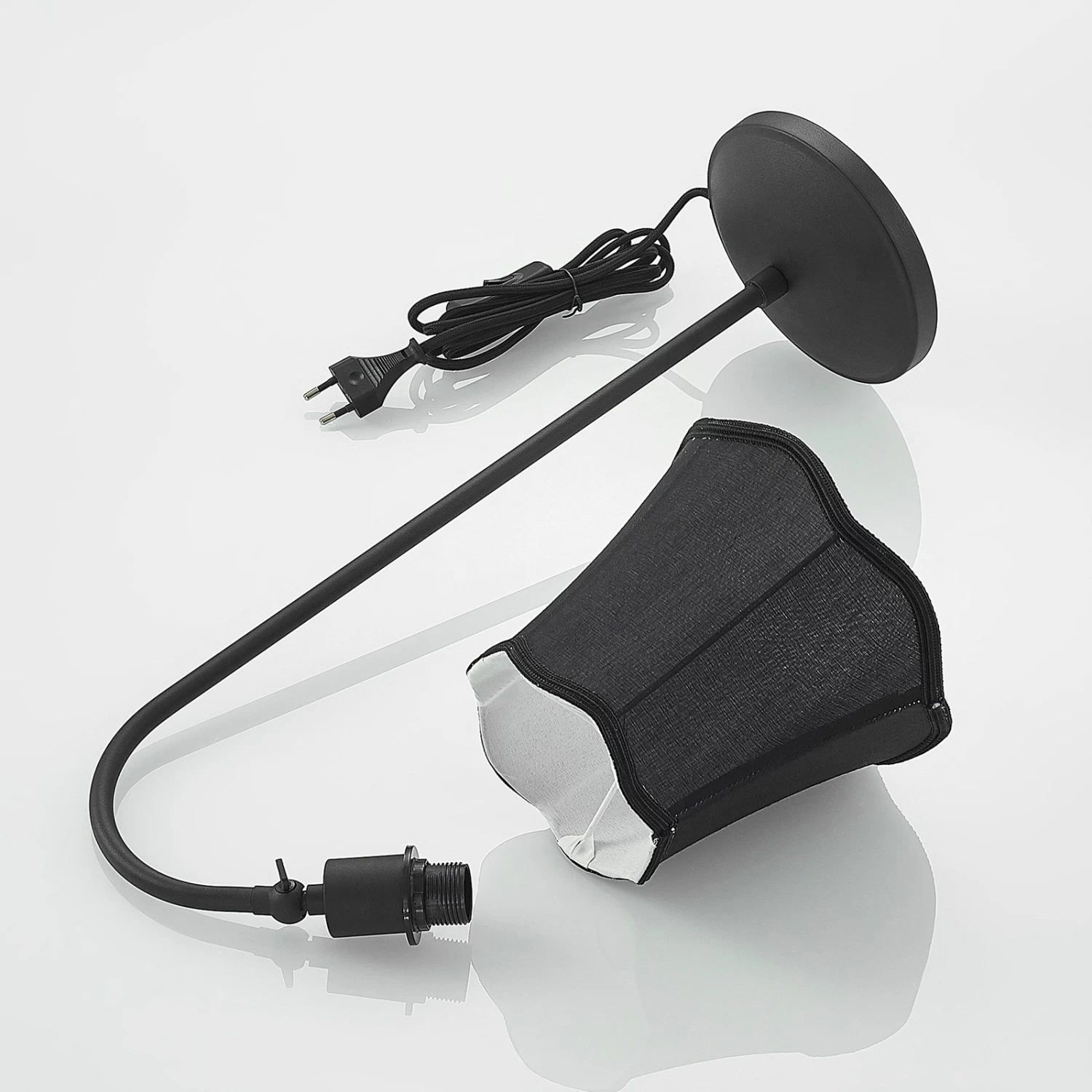 Lucande Binta Stofftischleuchte, Vintage, Schwarz â Bild 9