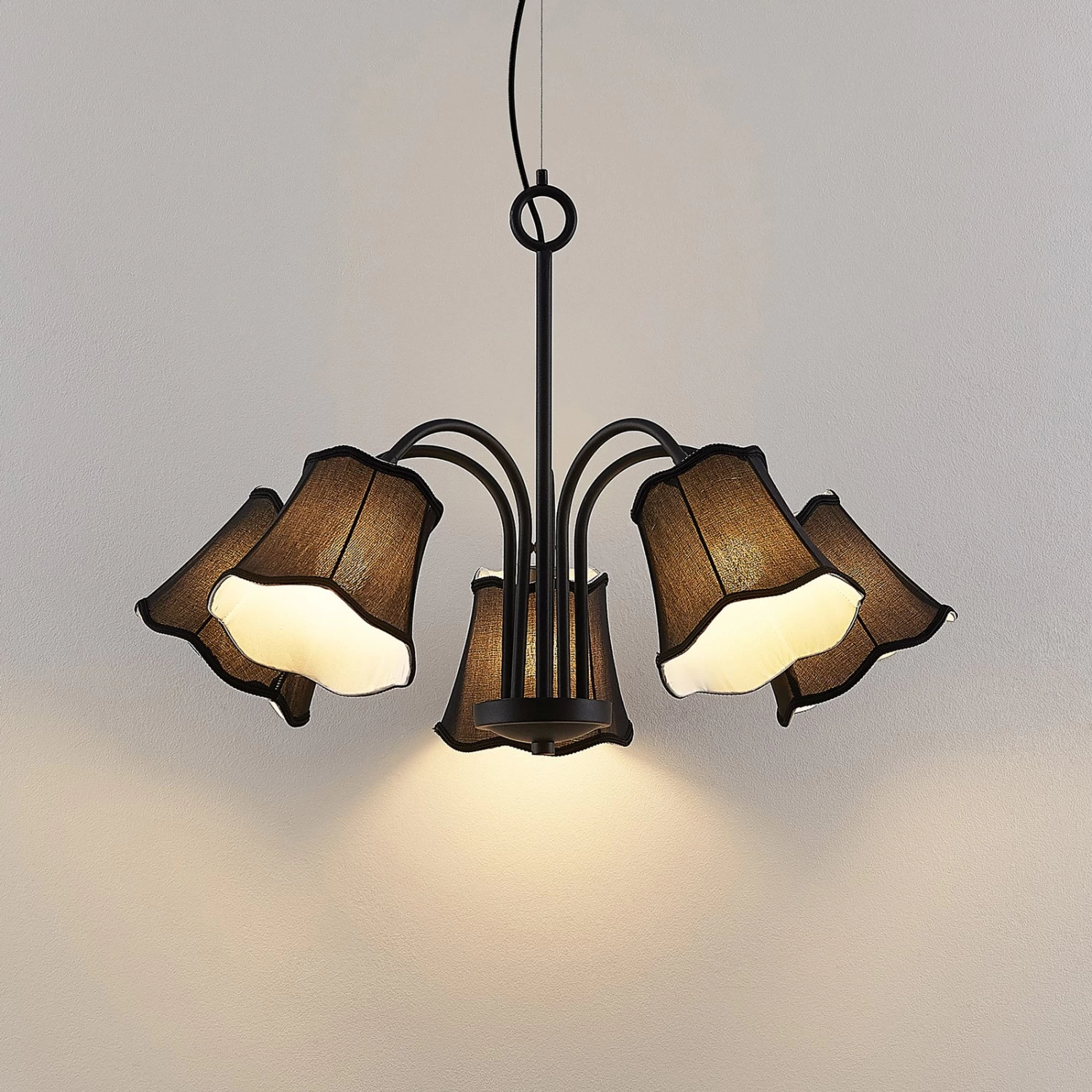 Lucande Binta Hängelampe, Fünfflammig, Schwarz – Bild 5