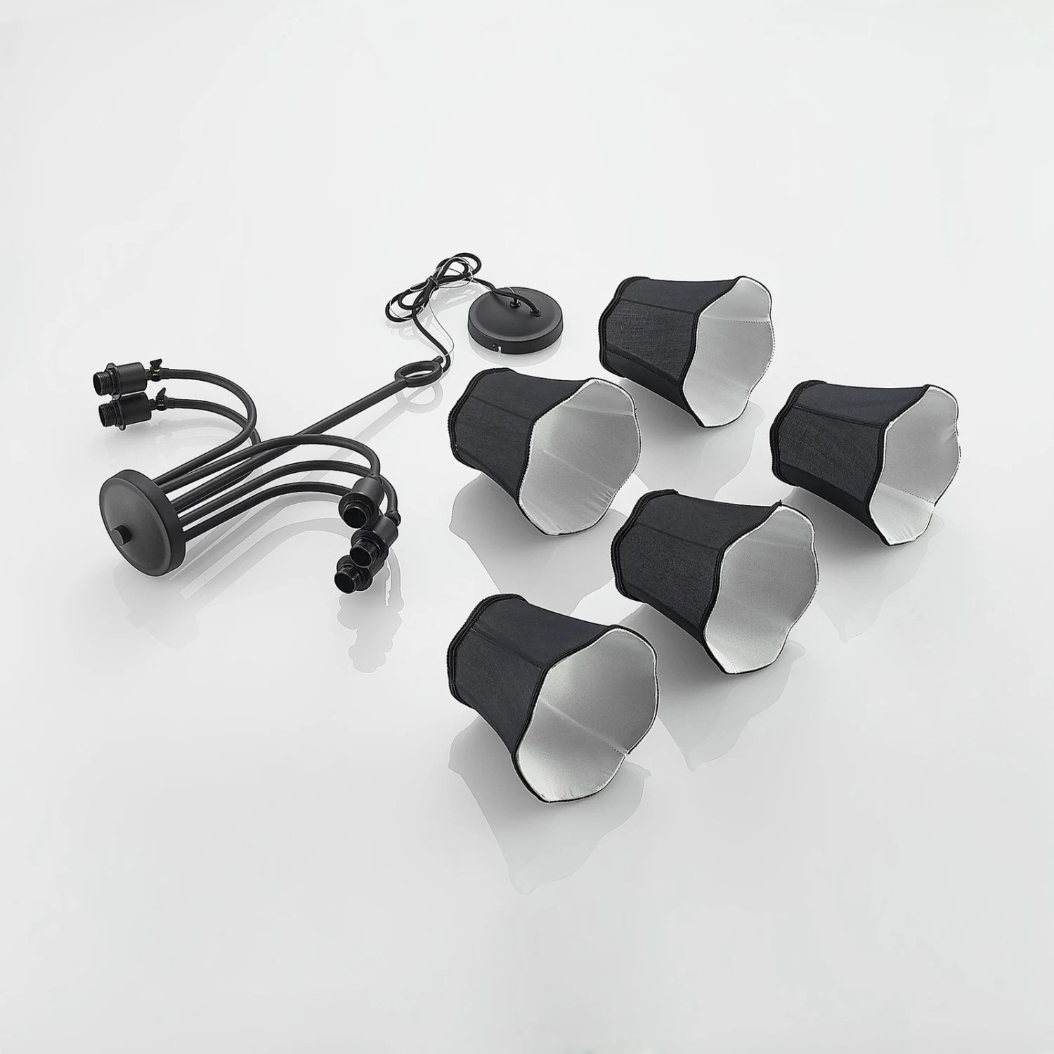 Lucande Binta Hängelampe, Fünfflammig, Schwarz – Bild 9