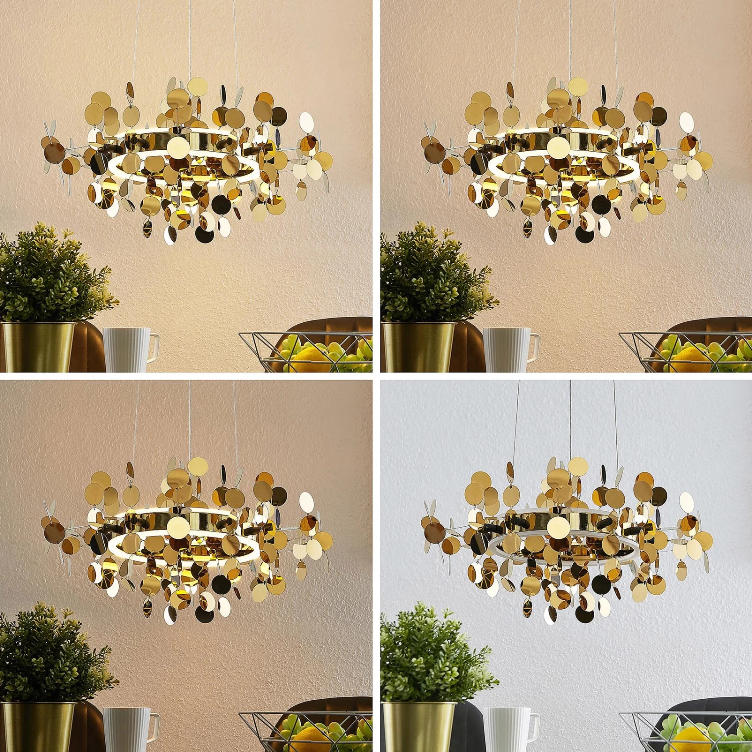 Lucande Glimmo LED-Pendelleuchte, Schwarz, Messing â Bild 3