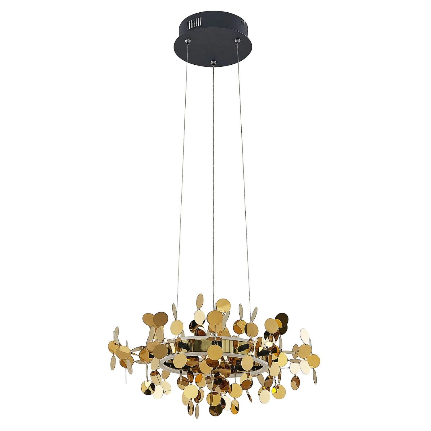 Lucande Glimmo LED-Pendelleuchte, Schwarz, Messing â Bild 4