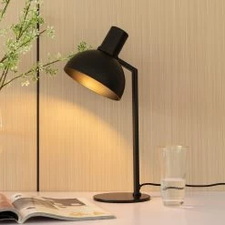 Lucande Mostrid Tischleuchte Aus Schwarzem Eisen