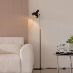 Lucande Mostrid Stehleuchte Aus Schwarzem Eisen