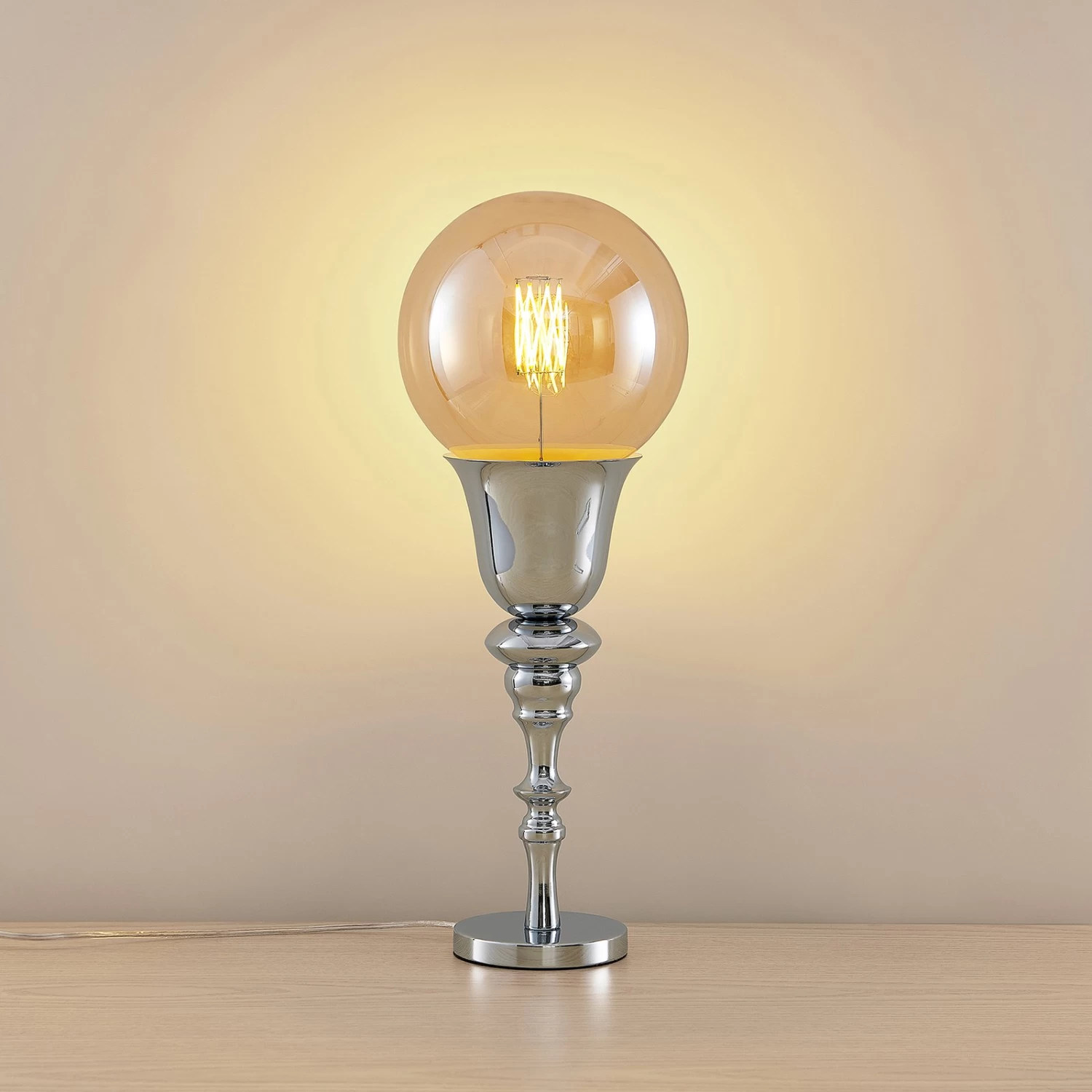 Lucande Gesja Tischleuchte, Schirmlos, Chrom â Bild 3