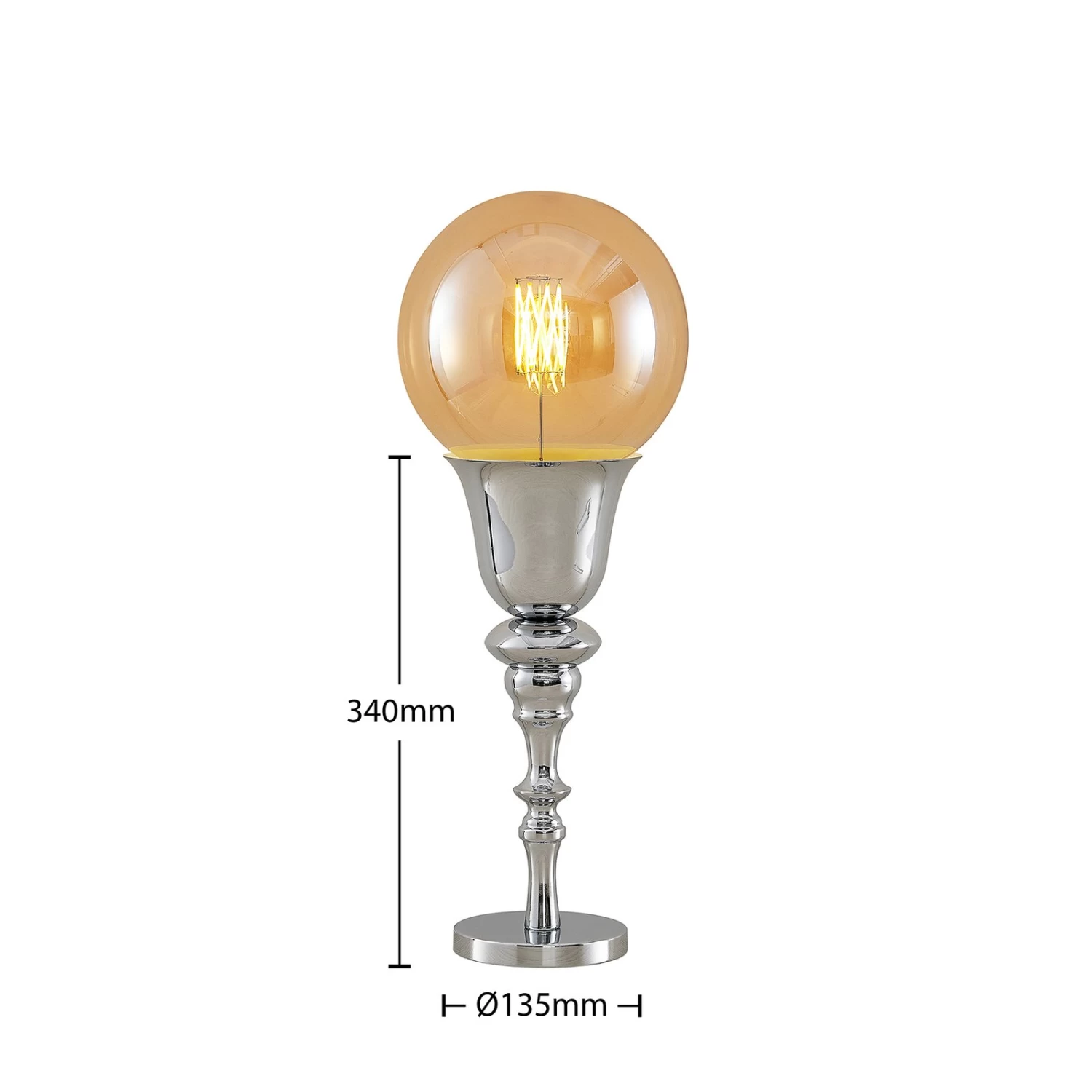 Lucande Gesja Tischleuchte, Schirmlos, Chrom â Bild 6