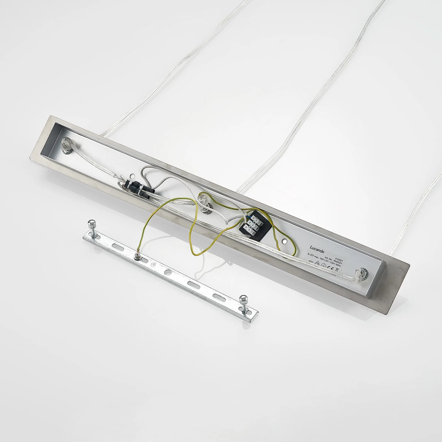 Lucande Gesja Pendellampe, 3-fl., Lang, Chrom – Bild 9