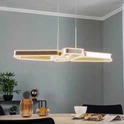 Lucande Quinn LED-Hängelampe, Dreiflammig Nickel