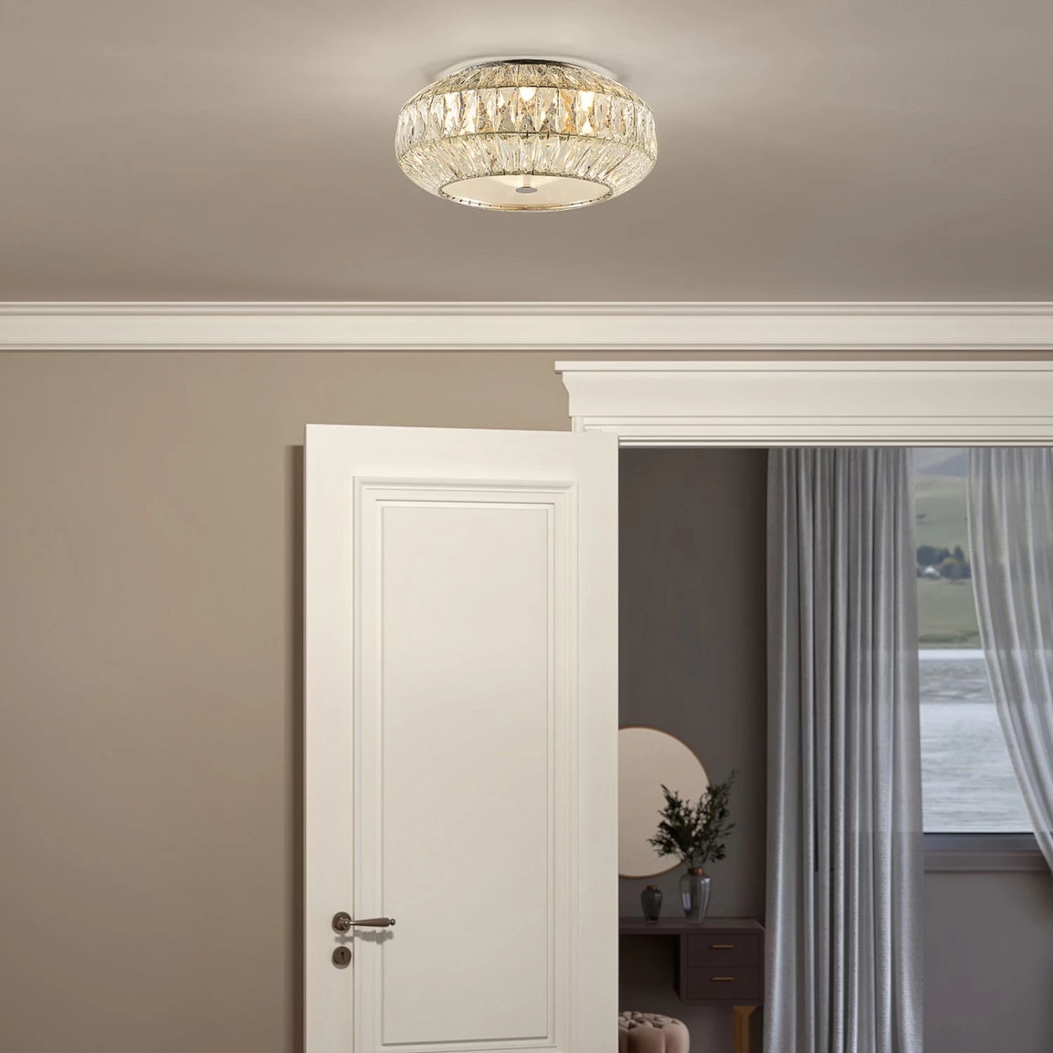 Lucande Onivira Kristall-Deckenleuchte, Rund â Bild 2