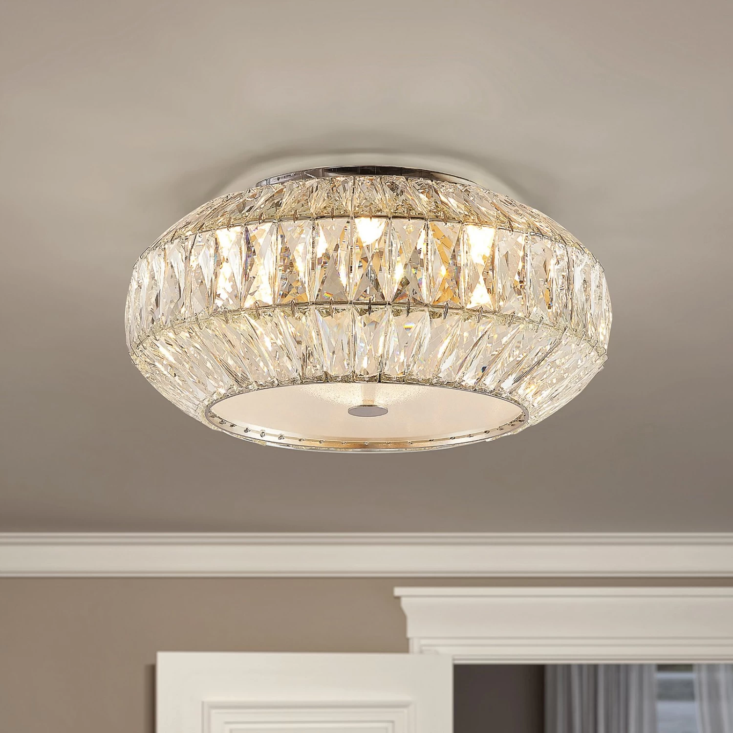 Lucande Onivira Kristall-Deckenleuchte, Rund
