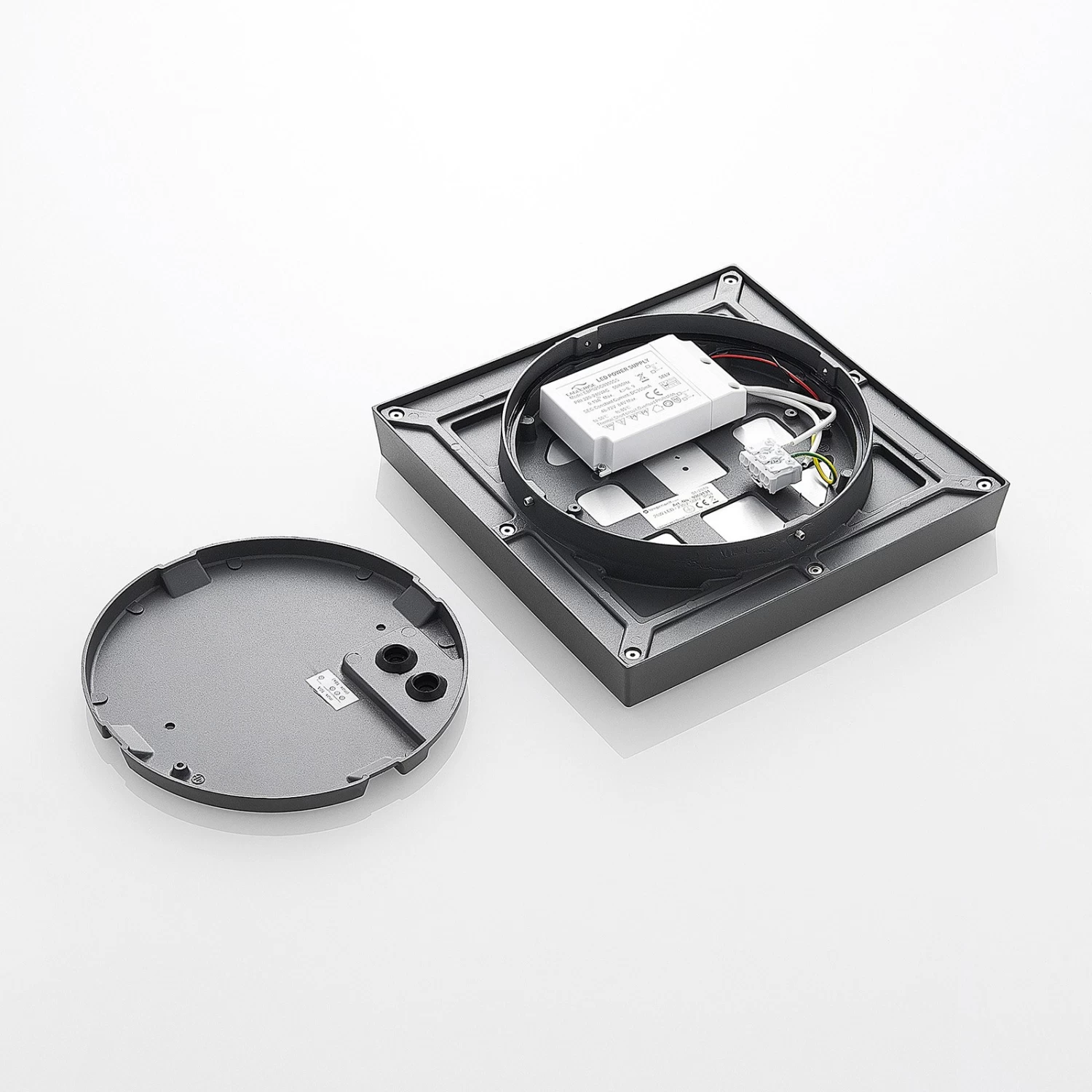 Lucande LED-Außendeckenleuchte Birta, Eckig, 27 Cm – Bild 9