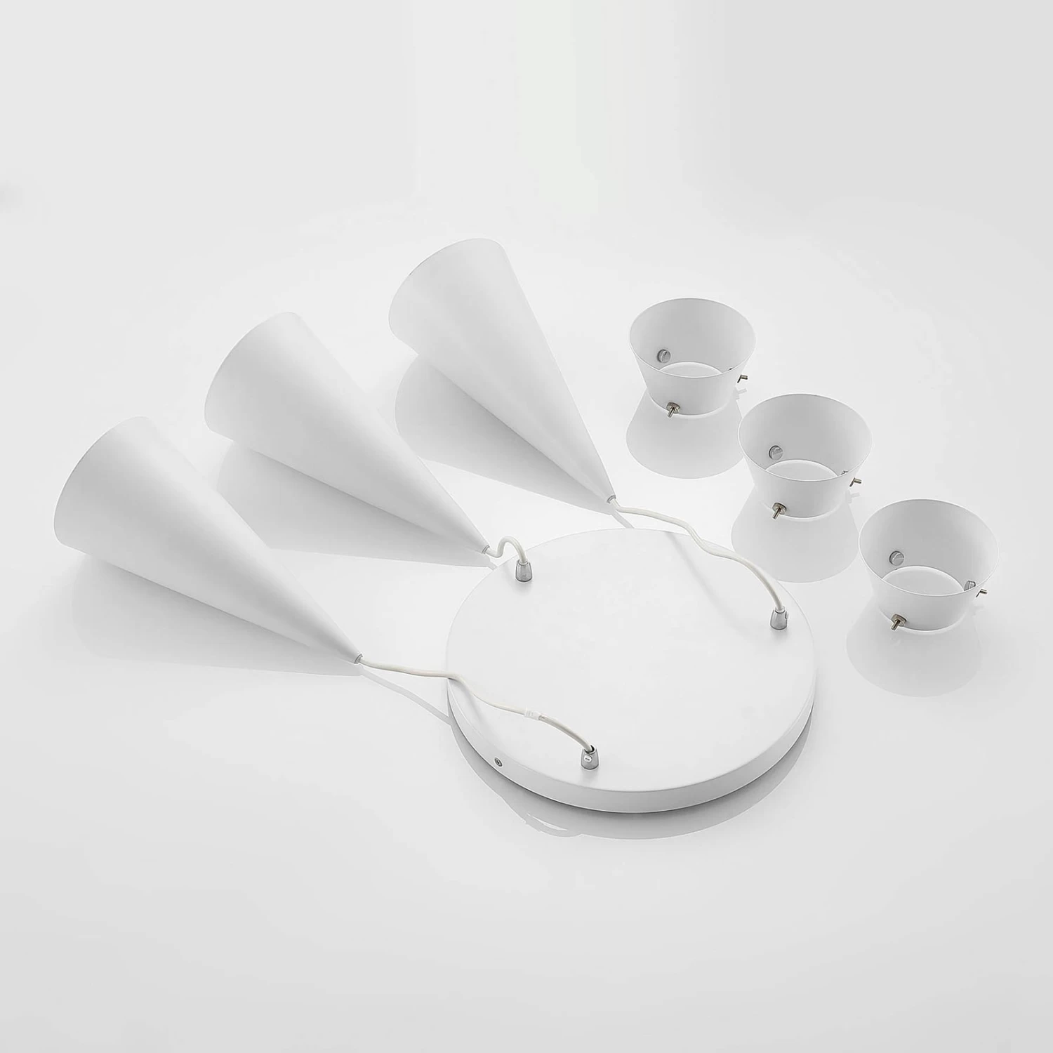 Lucande Naoh Hängeleuchte Rondell, 3-flg., Weiß – Bild 4