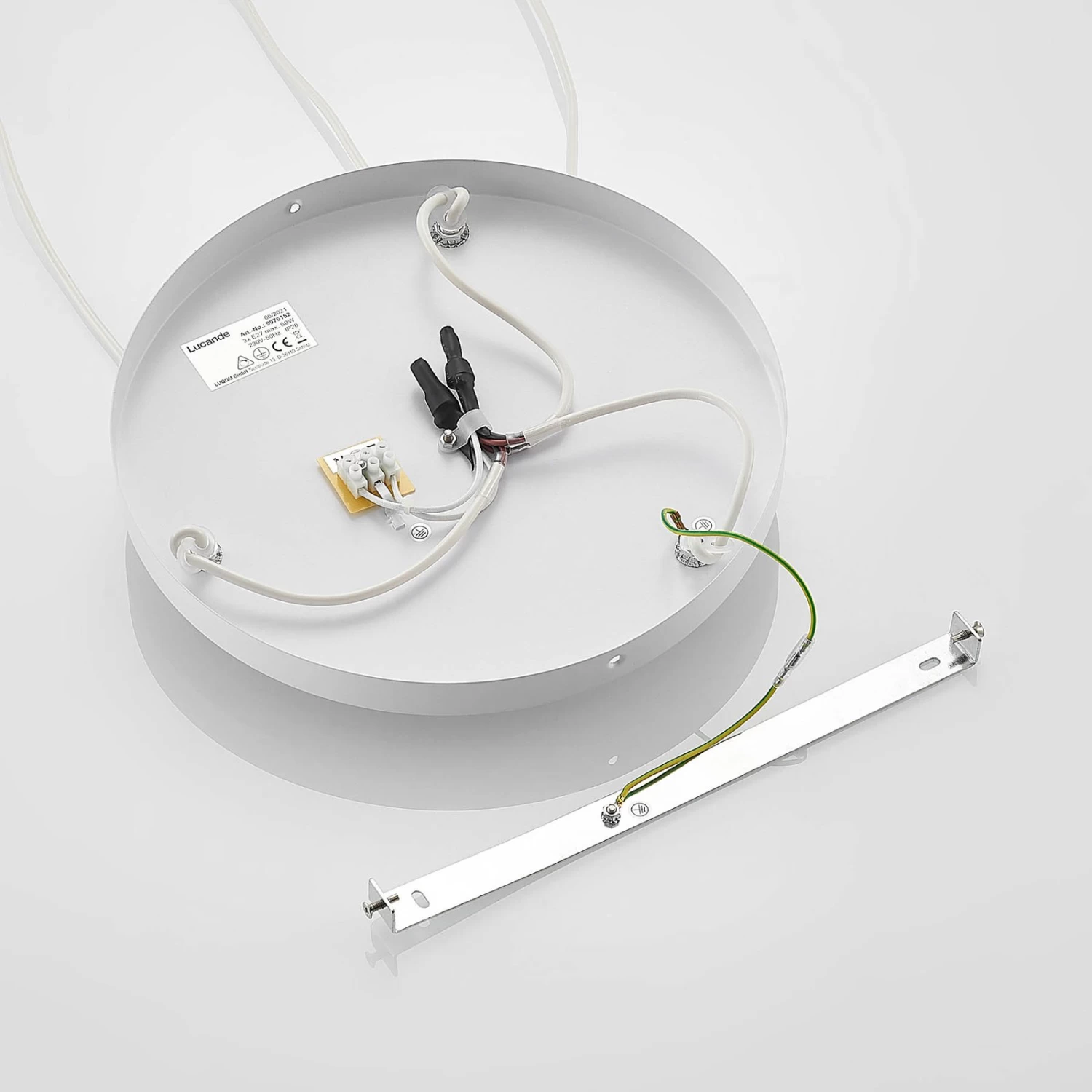 Lucande Naoh Hängeleuchte Rondell, 3-flg., Weiß – Bild 5