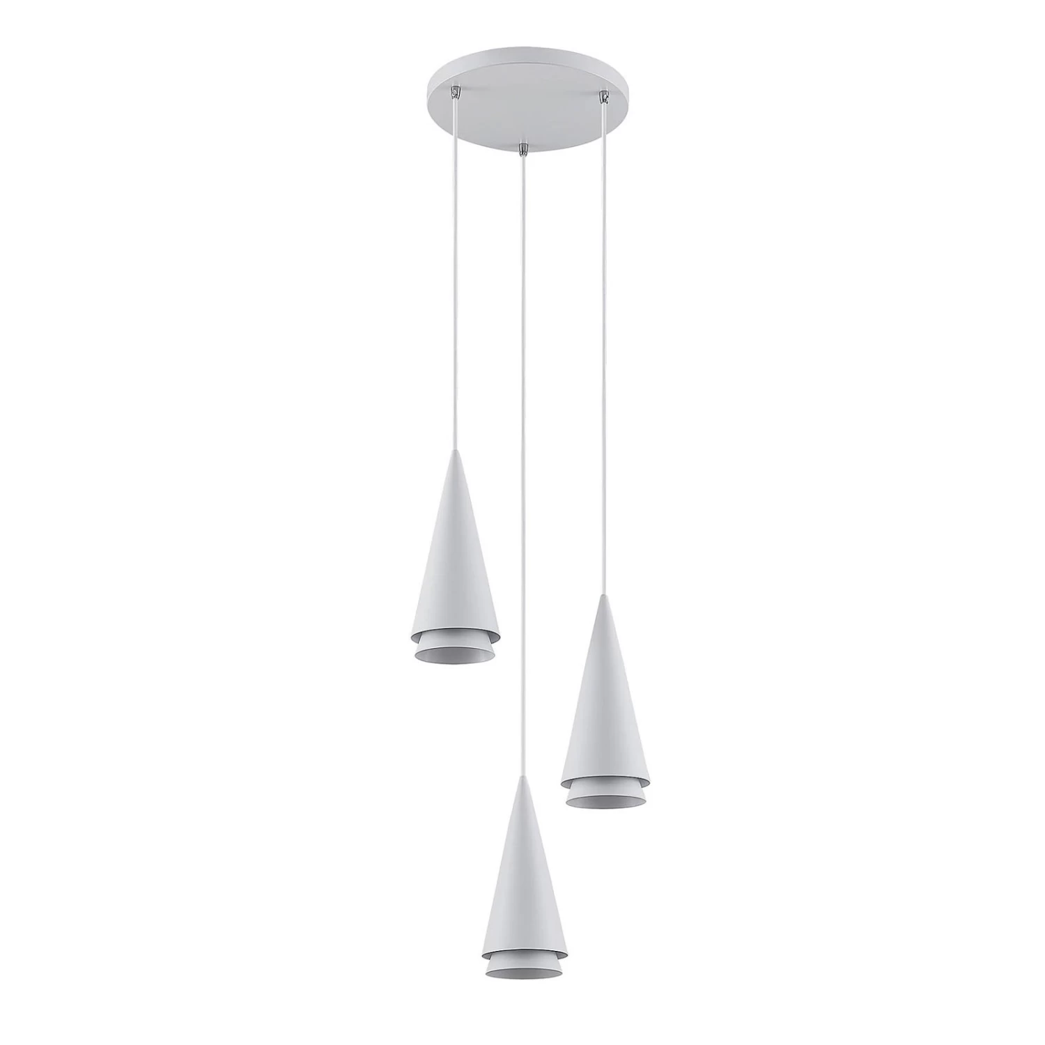 Lucande Naoh Hängeleuchte Rondell, 3-flg., Weiß – Bild 7