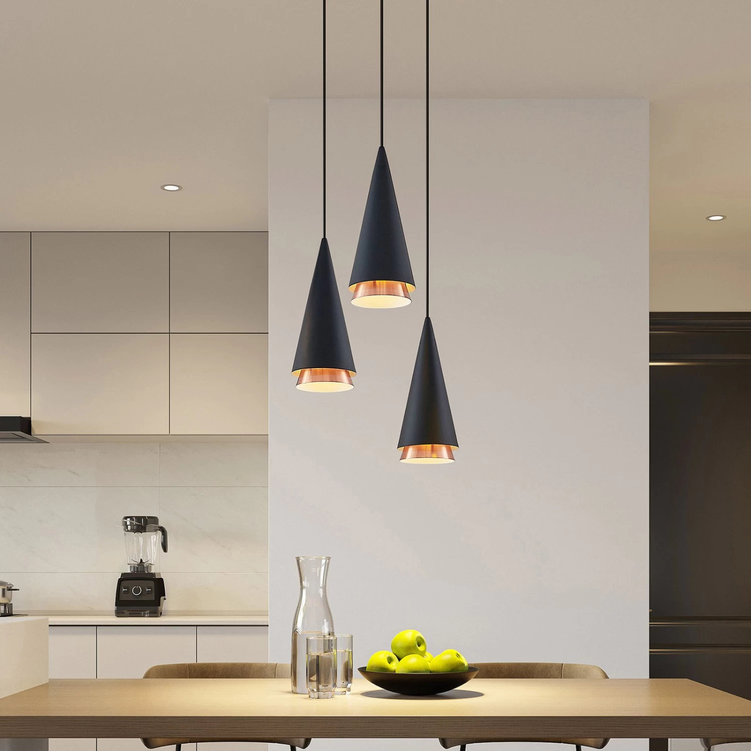 Lucande Naoh HĂ€ngeleuchte Rondell, 3-flg., Schwarz â Bild 2