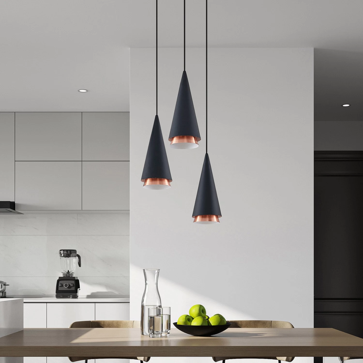 Lucande Naoh HĂ€ngeleuchte Rondell, 3-flg., Schwarz â Bild 3