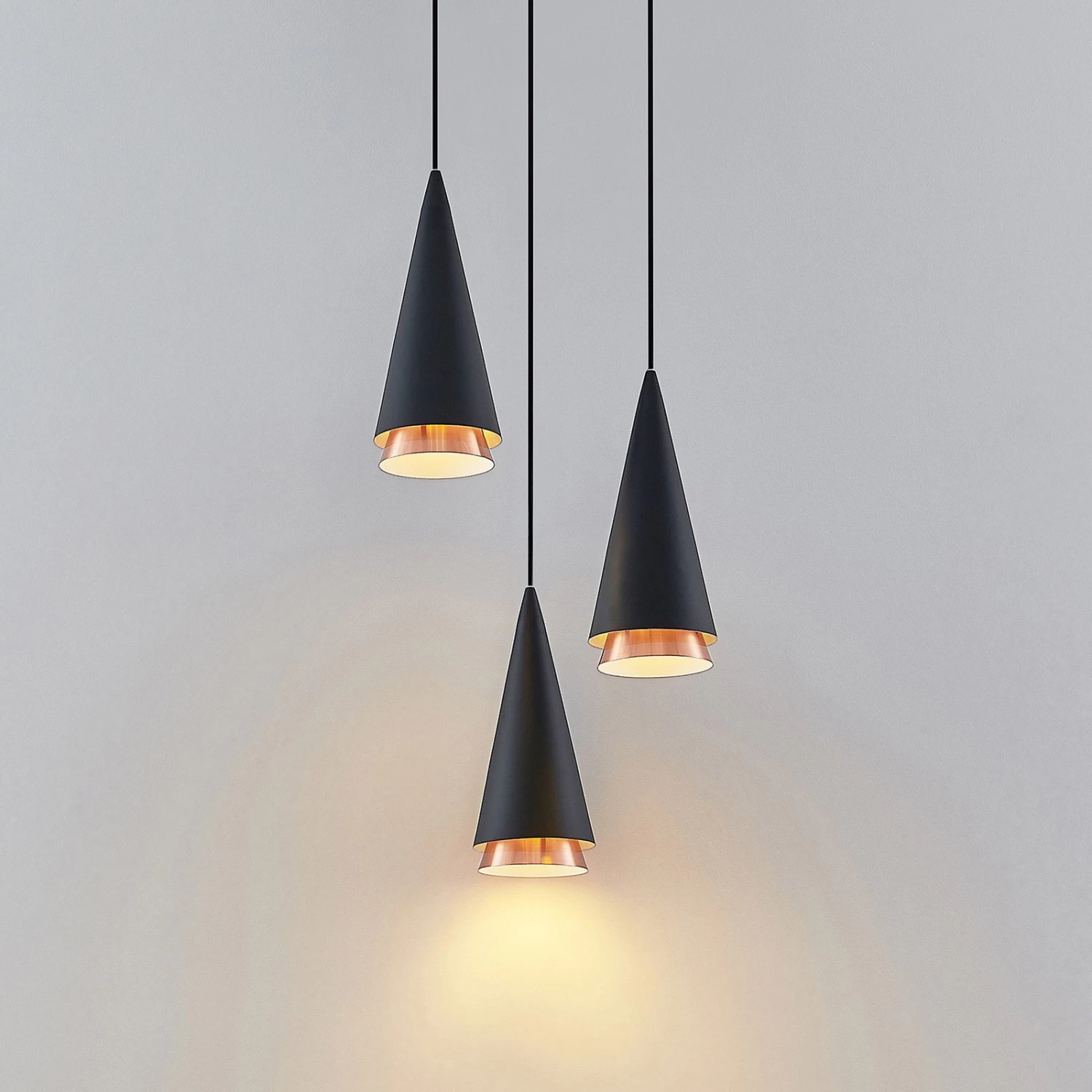 Lucande Naoh HĂ€ngeleuchte Rondell, 3-flg., Schwarz â Bild 5