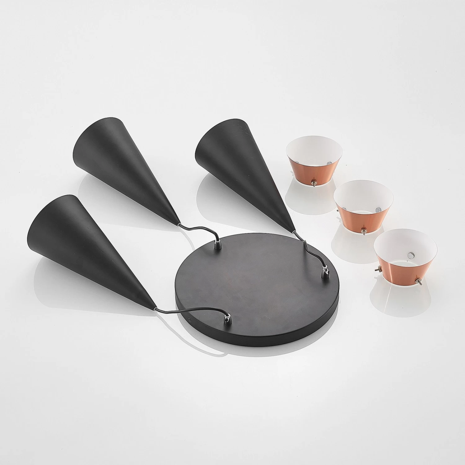 Lucande Naoh HĂ€ngeleuchte Rondell, 3-flg., Schwarz â Bild 9