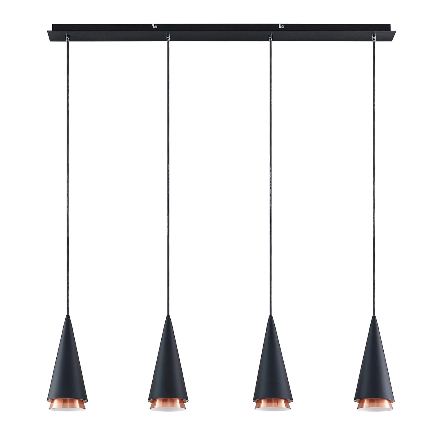 Lucande Naoh HĂ€ngeleuchte 4-fl., Schwarz/kupfer â Bild 4